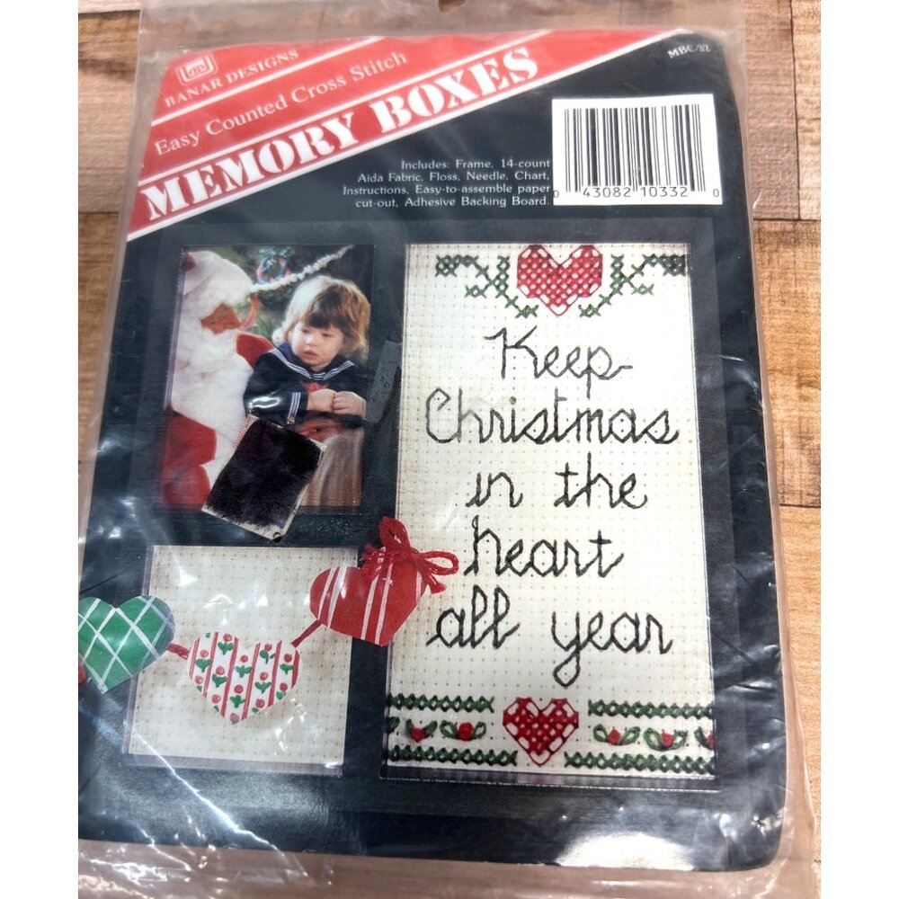 Handmade Designs Easy Counted Cross Stitch Kit Memory Boxes Christmas Heart Desi